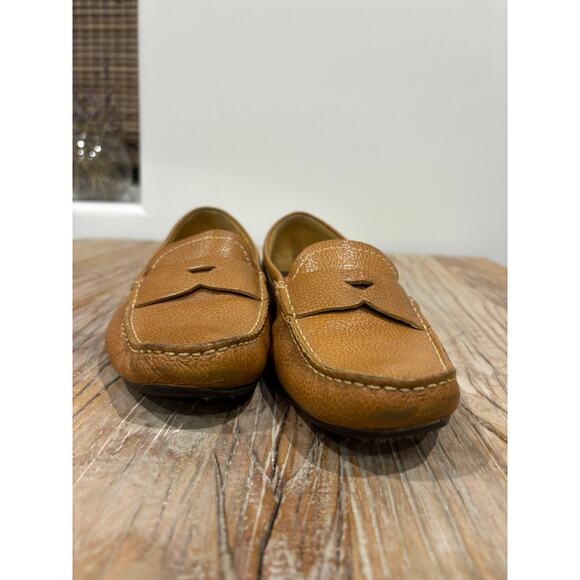 Talbots Camel Colored Slip on Driving Leather Loafers Brown Size 9.5 - Picture 3 of 11